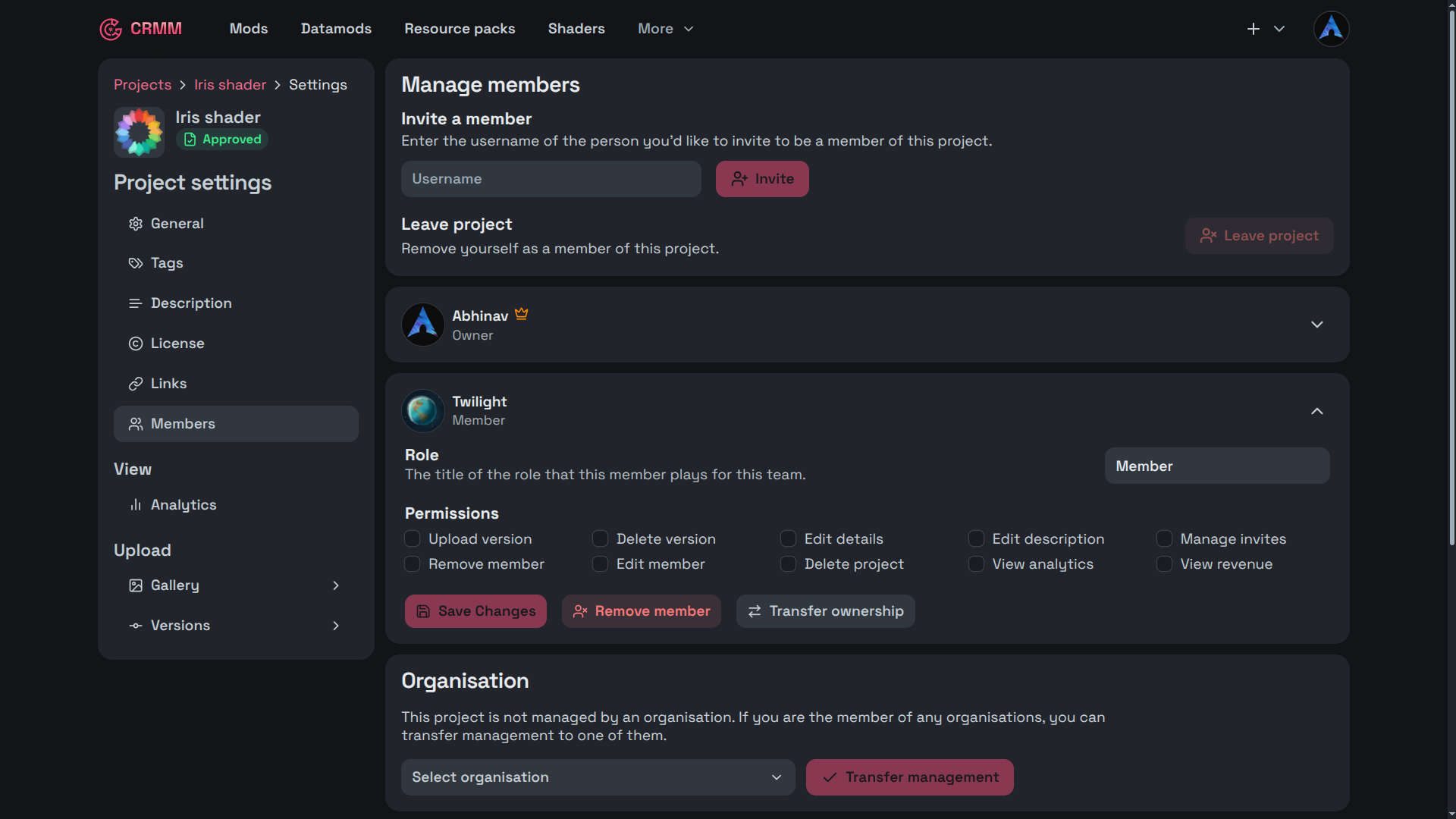 Project Settings